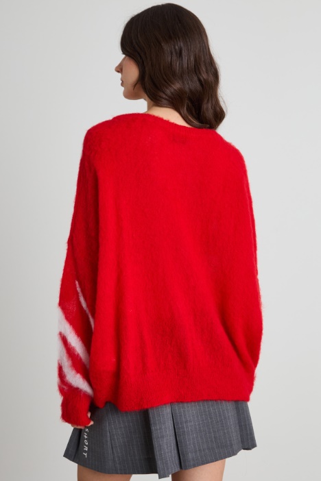 Maglia in mohair con intarsio