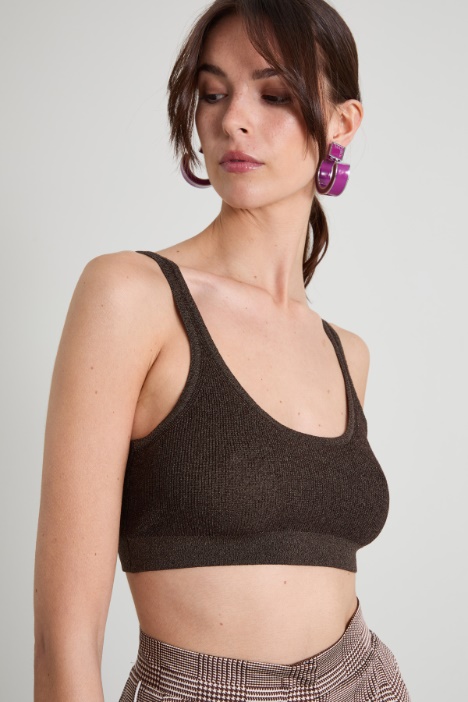 Top lamé cropped