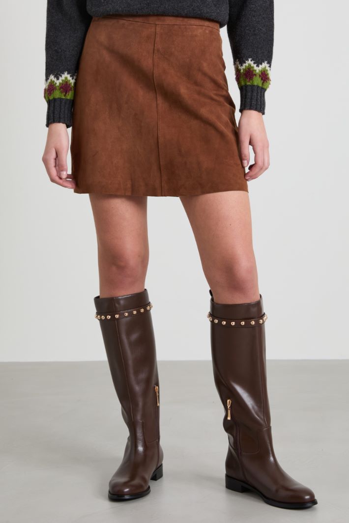 Short suede skirt Intrend - 2