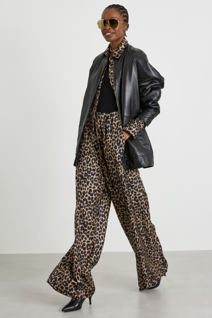 Bomber imbottito in vera pelle Intrend