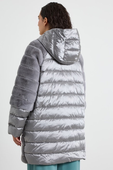 Chaqueta acolchada efecto pelo