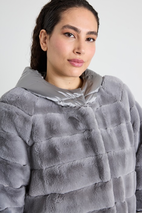 Chaqueta acolchada efecto pelo