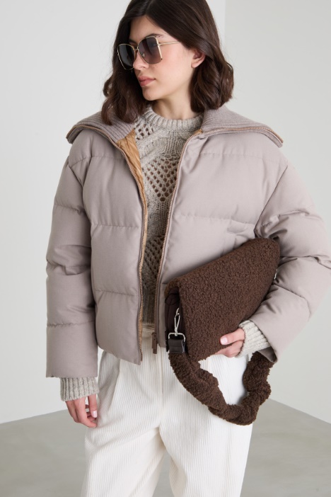 Imbottito con collo in maglia