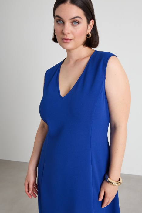 Abito smanicato in jersey crépe