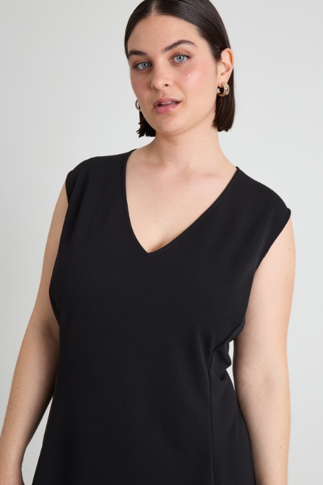 Abito smanicato in jersey crépe