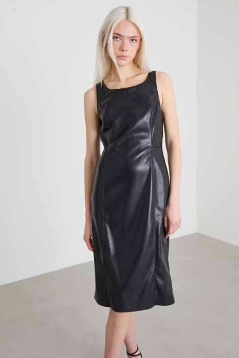 Abito a tubino in similpelle