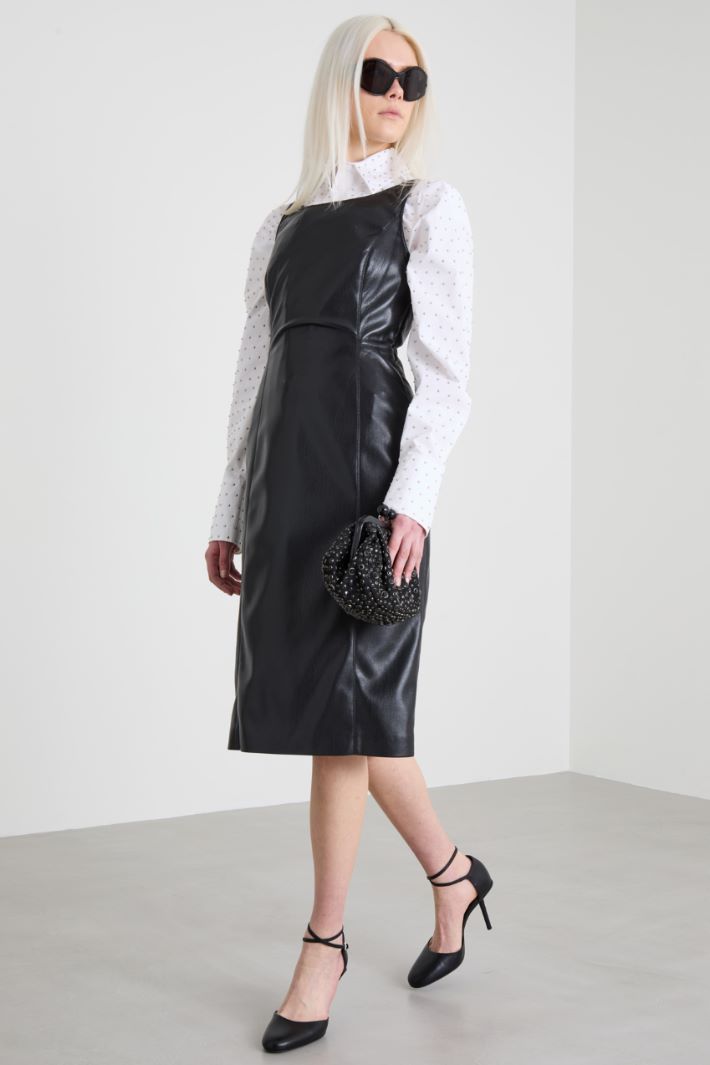 Faux leather sheath dress Intrend