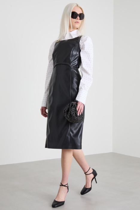 Faux leather sheath dress Intrend