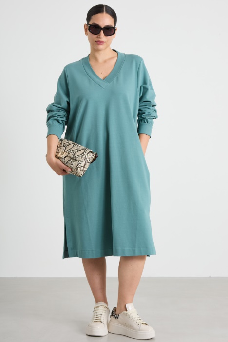 Vestido de punto de algodón elástico Intrend
