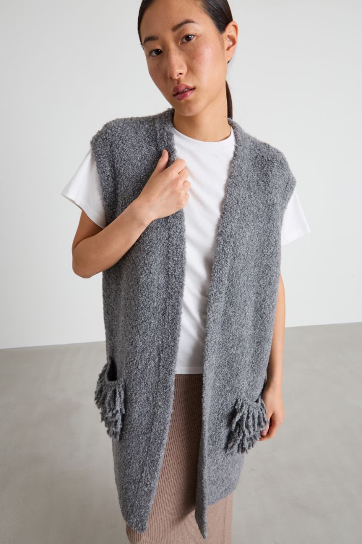 Gilet in filato bouclé