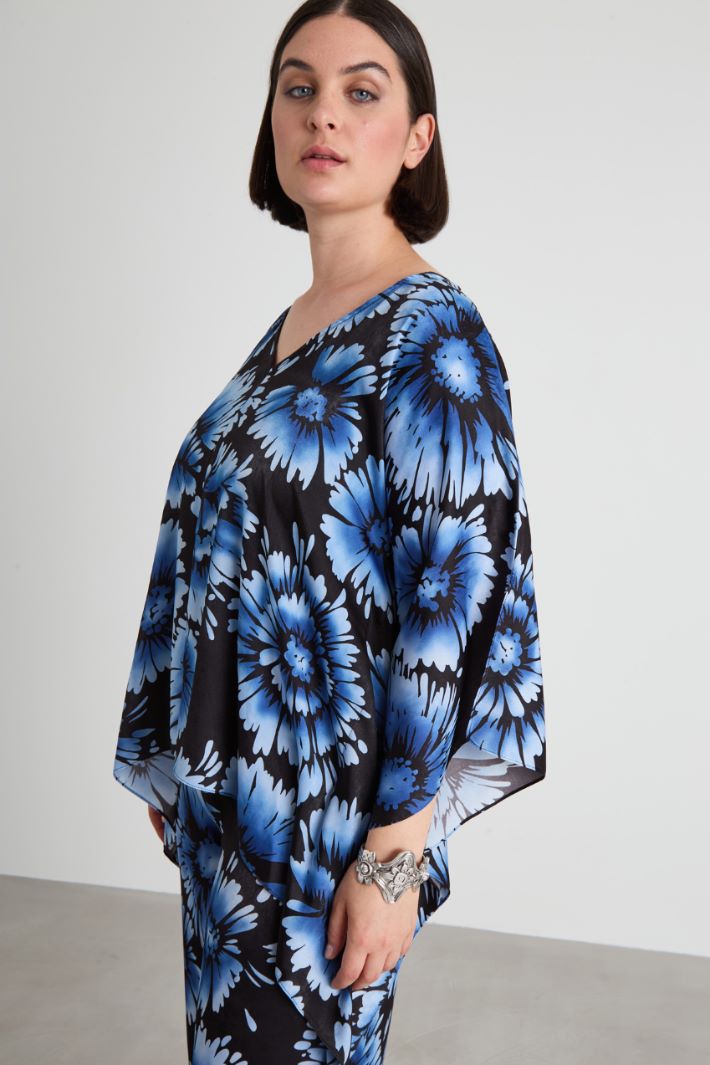 Printed satin poncho Intrend - 4