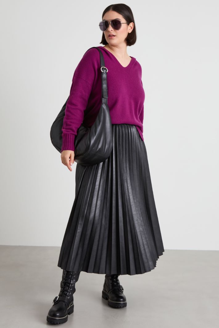Pleated faux-leather skirt Intrend
