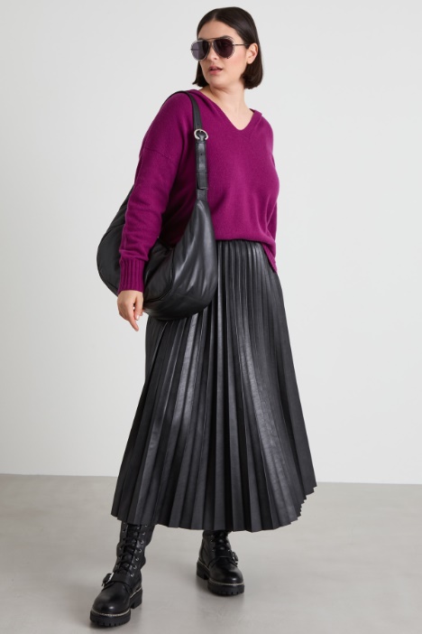 Pleated faux-leather skirt Intrend