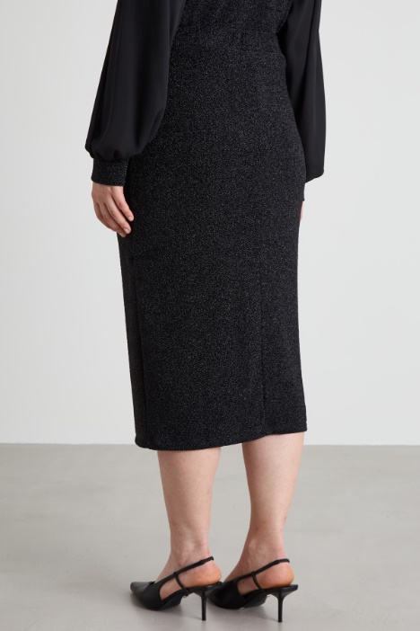 Gonna in jersey lamé