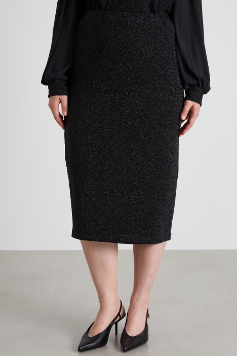 Gonna in jersey lamé