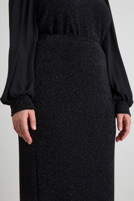 Gonna in jersey lamé