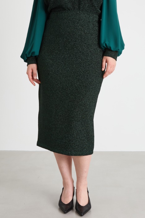 Gonna in jersey lamé