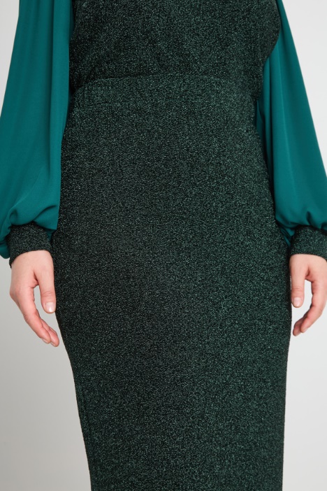 Gonna in jersey lamé