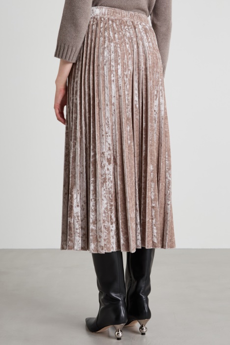 Gonna in velluto plissé