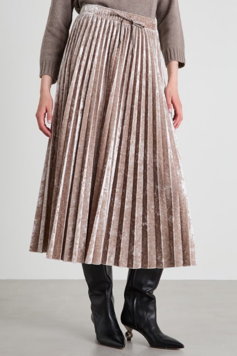 Gonna in velluto plissé