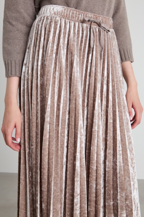 Gonna in velluto plissé