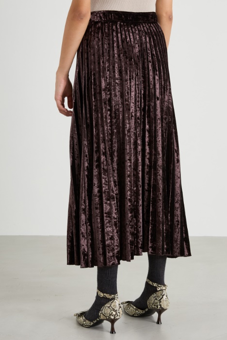 Gonna in velluto plissé