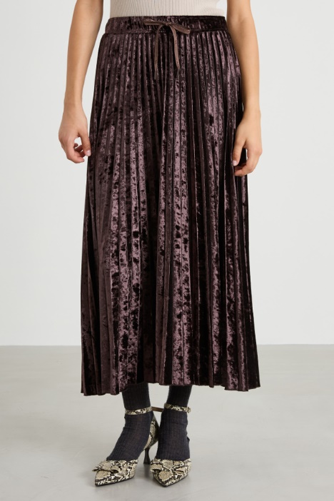 Gonna in velluto plissé