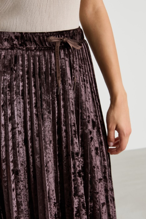 Gonna in velluto plissé