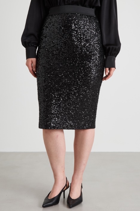 Gonna a tubino con paillettes