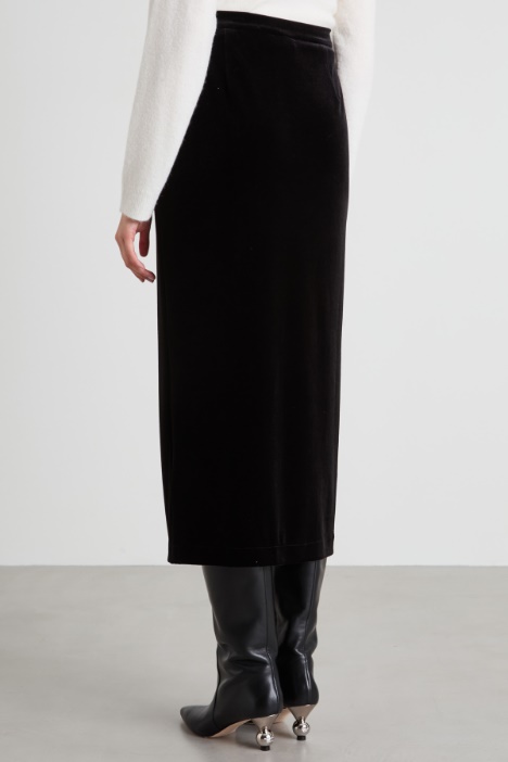 Gonna longuette in velluto