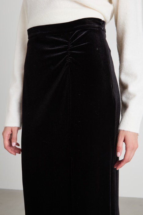 Gonna longuette in velluto
