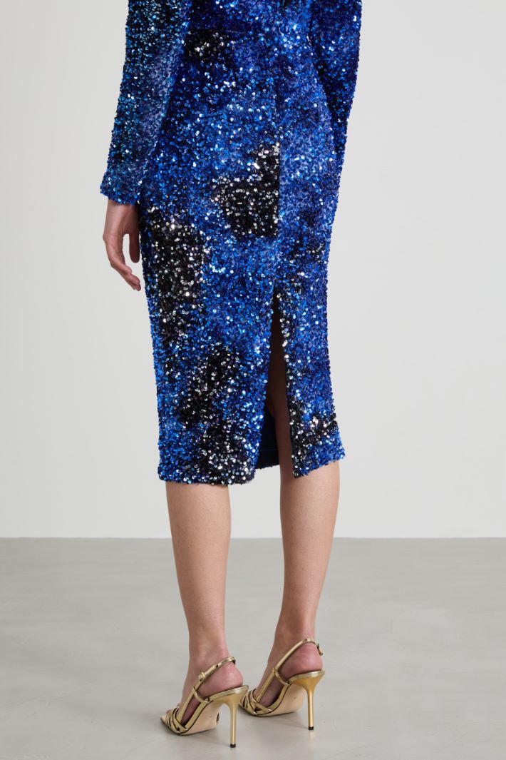 Gonna in ciniglia e paillettes Intrend - 3