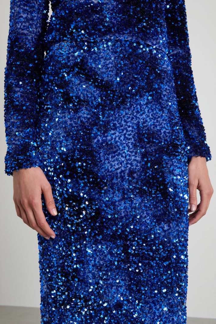 Gonna in ciniglia e paillettes Intrend - 2