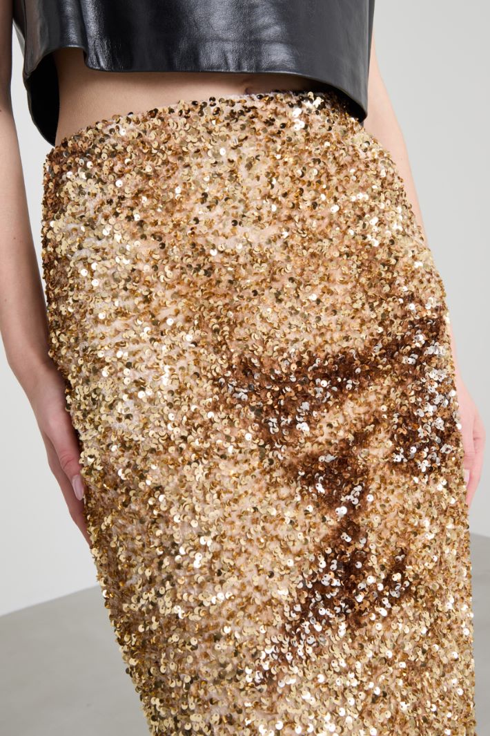 Gonna in ciniglia e paillettes Intrend - 2