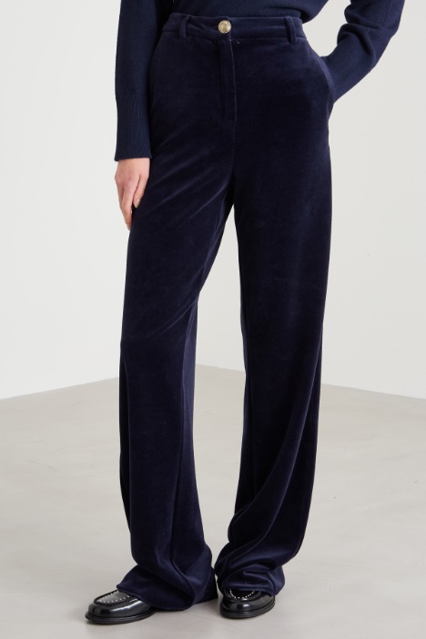 Pantalones rectos de chenilla