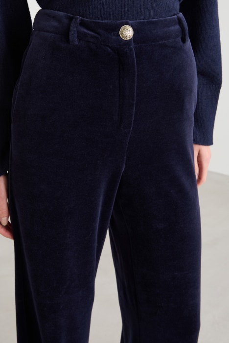 Pantalones rectos de chenilla