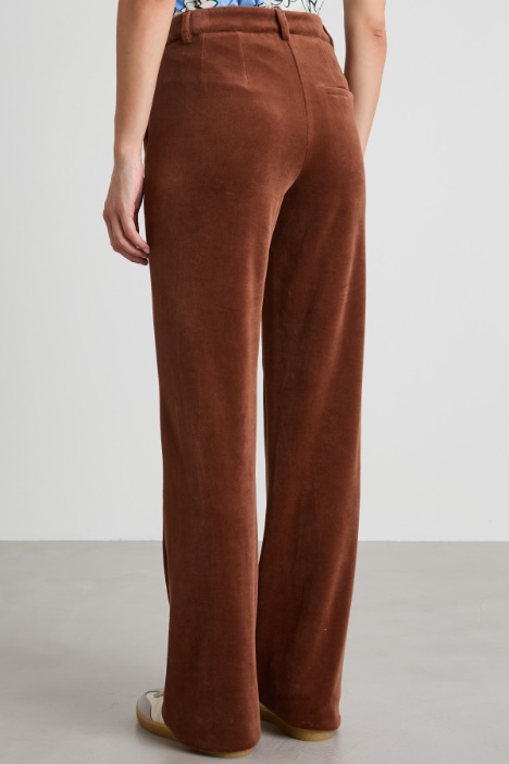 Pantaloni dritti in ciniglia