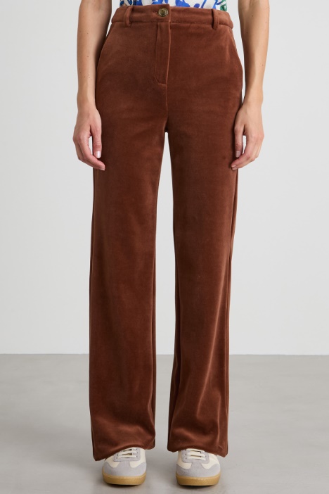 Pantaloni dritti in ciniglia