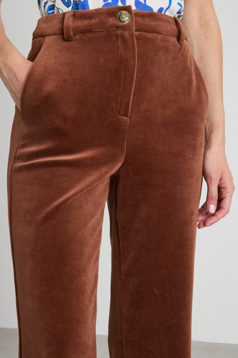 Pantaloni dritti in ciniglia