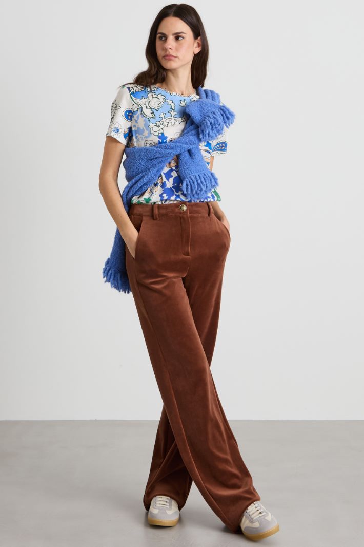 Straight-fit chenille trousers Intrend