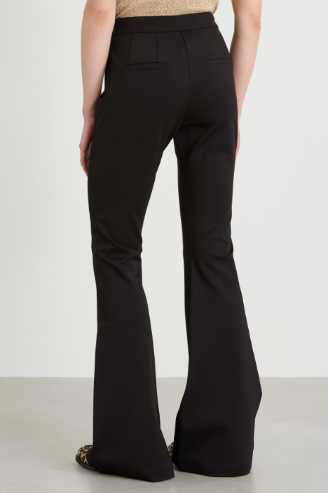 Pantaloni flare in jersey