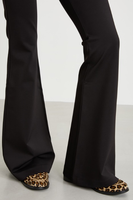 Pantaloni flare in jersey