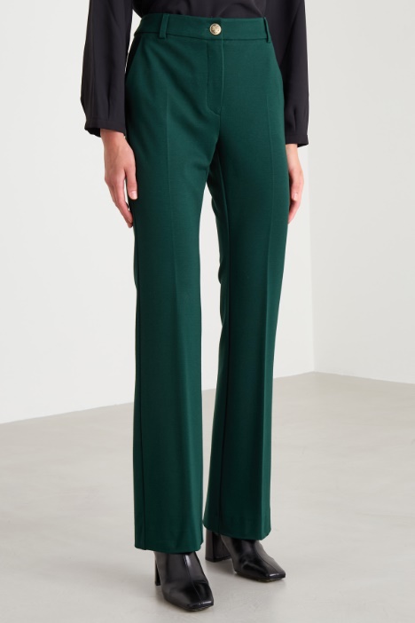 Pantaloni flare in jersey