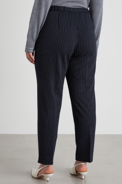 Pantaloni gessati in jersey