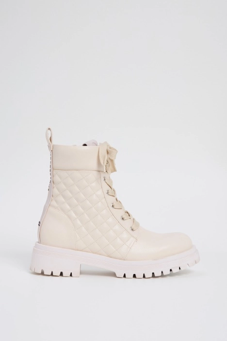Quilted combat boots - Intrend