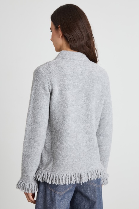 Giacca a camicia in maglia bouclé