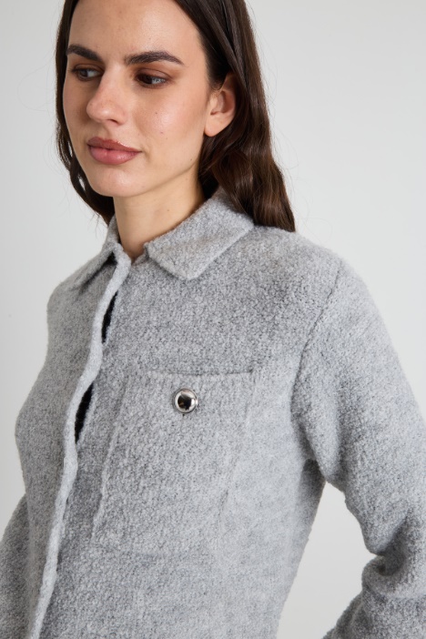 Giacca a camicia in maglia bouclé