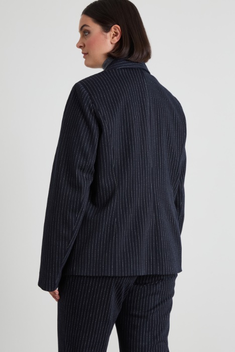 Blazer gessato in jersey