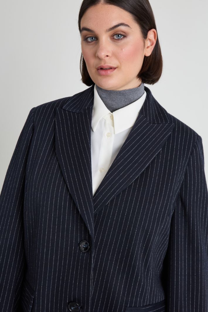 Blazer gessato in jersey