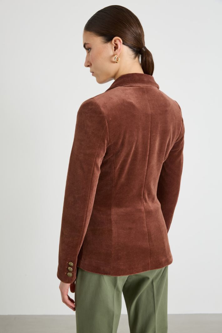 Blazer in jersey di ciniglia
